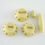 Allparts PK-0178-048 Vintage Cream Knob Set for Stratocaster®