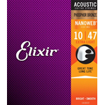 Elixir16002 Nanoweb 10-47 Acoustic Phosphor Bronze