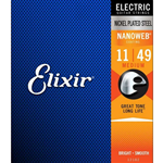 Elixir 12102 Muta Corde per Chitarra Elettrica 11-49 Nanoweb