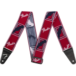 Fender® WeighLess™ Monogram Strap Straps Weighless™ 2" Mono Strap, Red/White/Blue 0990686009