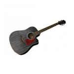 Lax IW-240CEQMBK Chitarra Acustica elettrificata Dreadnought nera con con striature chiare