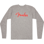Fender® Spaghetti Logo L/S T-Shirt, Heather Gray, L