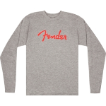 Fender® Spaghetti Logo L/S T-Shirt, Heather Gray, XXL