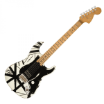 EVH Striped Series '78 Eruption, Maple Fingerboard, White with Black Stripes Relic 5107900576