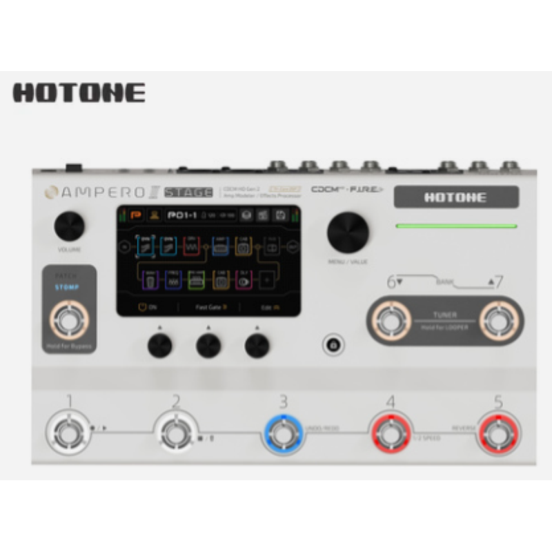 HoTone Ampero II Stage, pedaliera multieffetto con amplificatore a modelli fisici alimentatore incluso