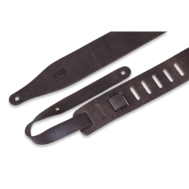 Levy's M17D-DBR Tracolla in pelle conciata al vegetale Dark Brown 2 1/2"