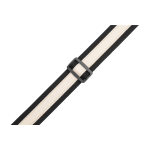 Levy's MC2CG-BLK-CRM Tracolla in cotone Black con strip in pelle Cream 2"