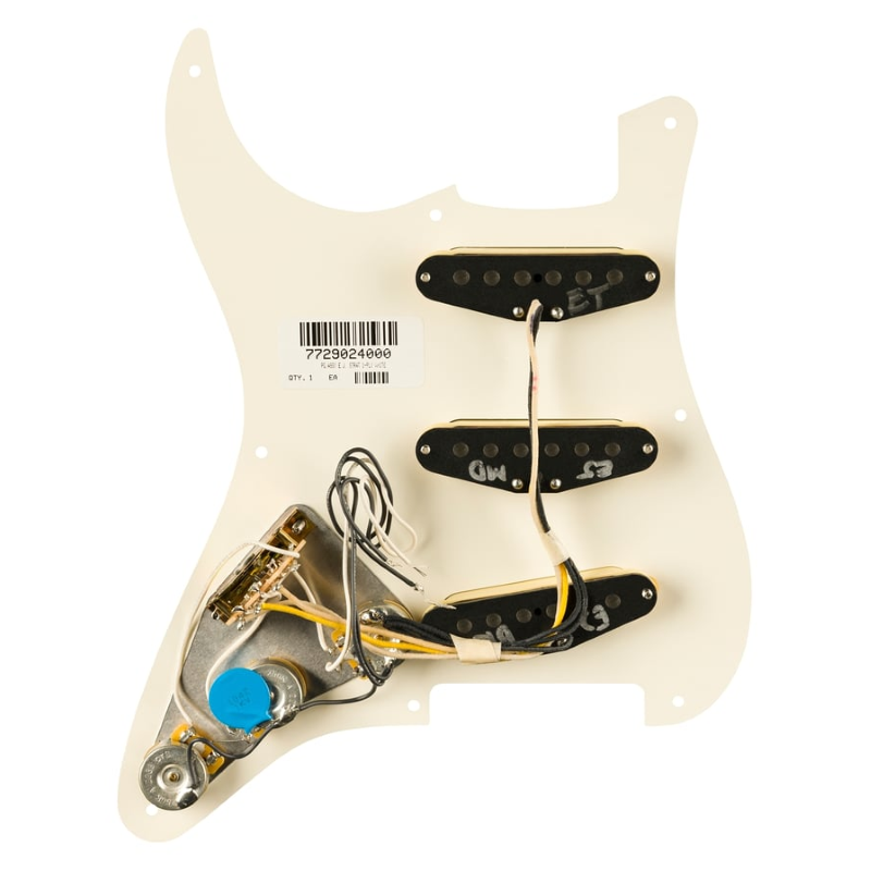 Fender Pre-Wired Strat® Pickguard, Eric Johnson Signature, Parchment 8 Hole PG 0992248506