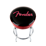 Fender™ Red Sparkle Logo Barstool, Black/Red Sparkle, 24" 9192022004