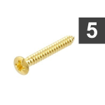 Allparts GS-3363-002 Pack of 5 Gold Bridge mounting screws