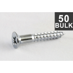 Allparts GS-0063-B10 Bulk Pack of 50 Chrome Bridge Mounting Screws