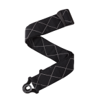 D'Addario Auto Lock Guitar Strap, Black Padded Diamonds