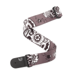 D'Addario Polyester Guitar Straps, Sugar Skulls, Black