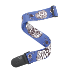 D'Addario Polyester Guitar Strap, Sugar Skulls, Blue