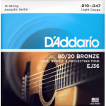 D'Addario EJ36 Set Corde Chitarra 12 corde 010-047 Bronze