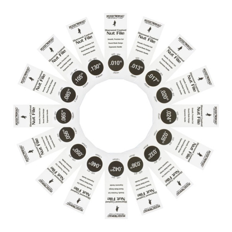 MusicNomad Diamond Coated Nut File Complete Set 16pcs Diamond Coated Nut File Complete Shop Set 16pcs