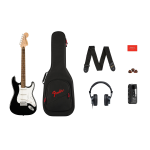 Fender Squier Affinity Series™ Stratocaster® Mustang™ Micro Pack, Laurel Fingerboard, Black, Gig Bag,0372873106