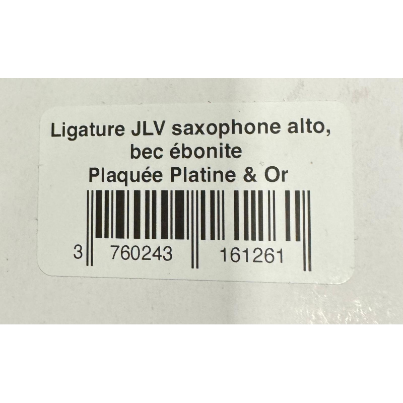 JLV Legatura per Sax Alto Bocchini Ebanite Placcata Platino e Oro