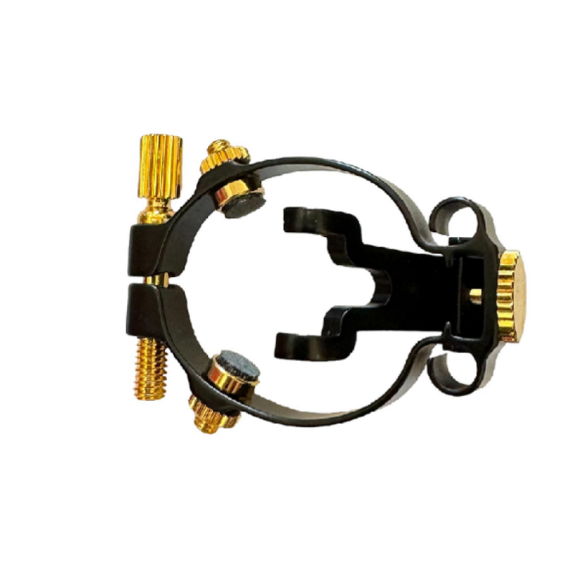 JLV Legatura per Sax Alto Bocchini Ebanite Placcata Platino e Oro