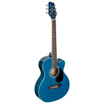 Stagg Auditorium cutaway elettrificata blu Chitarra 6 corde auditorium cutaway elettrificata