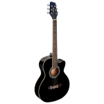 Stagg Auditorium cutaway elettrificata nera Chitarra 6 corde auditorium cutaway elettrificata