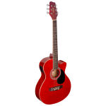 Stagg Auditorium cutaway elettrificata rossa Chitarra 6 corde auditorium cutaway elettrificata