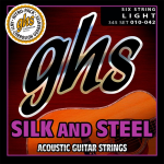 GHS Silk and Steel Acustica 6 St 010-042 Muta corde per chitarra acustica 6 corde con corde rivestite con anima in seta ed acciaio