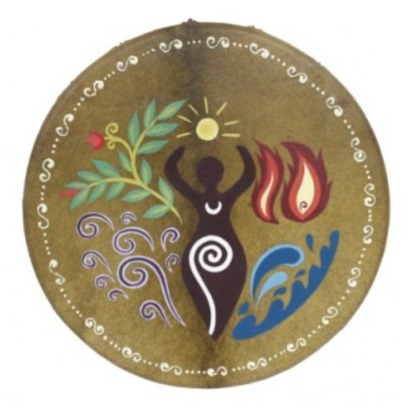 BALI OYSTER SDG3 TAMBURO SHAMANICO BAHIA GOAT SKIN PAINTED 3 