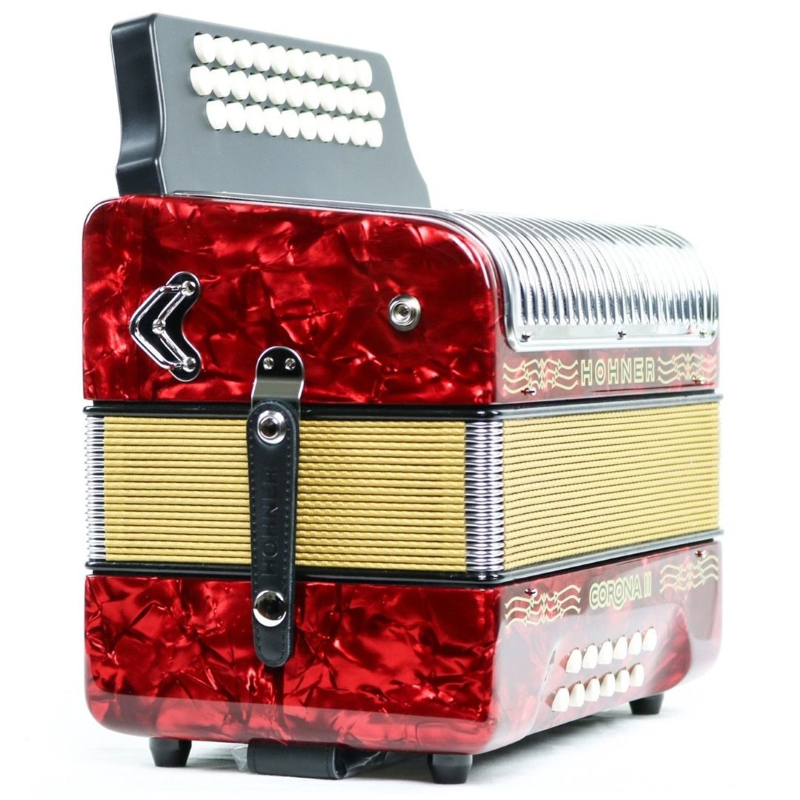 Hohner Fisarmonica Diatonica CORONA II GCF, ROSSO