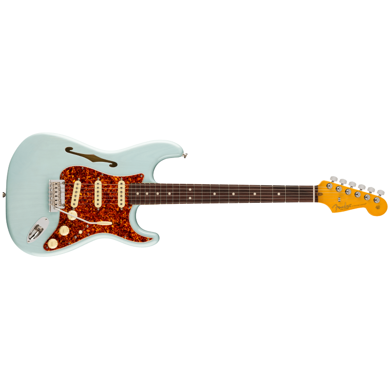 Fender American Professional II Stratocaster® Thinline, Rosewood Fingerboard, Transparent Daphne Blue 0171010726