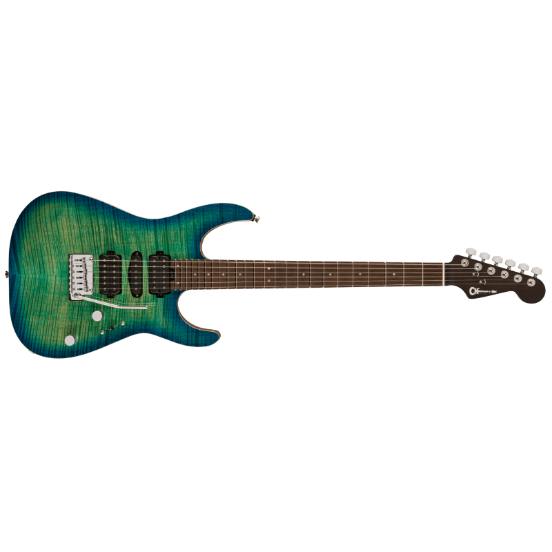 Charvel MJ DK24 HSH 2PT W Mahogany with Flame Maple, Wenge Fingerboard, Caribbean Burst