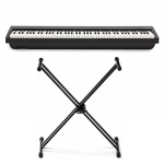 Roland FP30X BK Stand Bundle Pianoforte Digitale Portatile 88 Tasti con Supporto a X