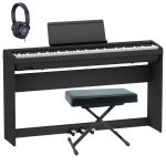 Roland FP30X BK Mega Bundle Pianoforte Digitale Portatile 88 Tasti con Supporto Pedaliera Panca e Cuffie