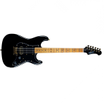 Jet Guitars JS400BK-G HSS Black Roasted Maple Hardware Oro Chitarra Nero Lucida