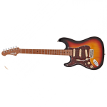 Jet Guitars JS300SB-LH SSS Chitarra Elettrica Mancina Manico Roasted Sunburst