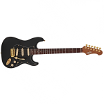 Jet Guitars JS380BK-G SSS Chitarra Elettricoa Black Gold Hardware