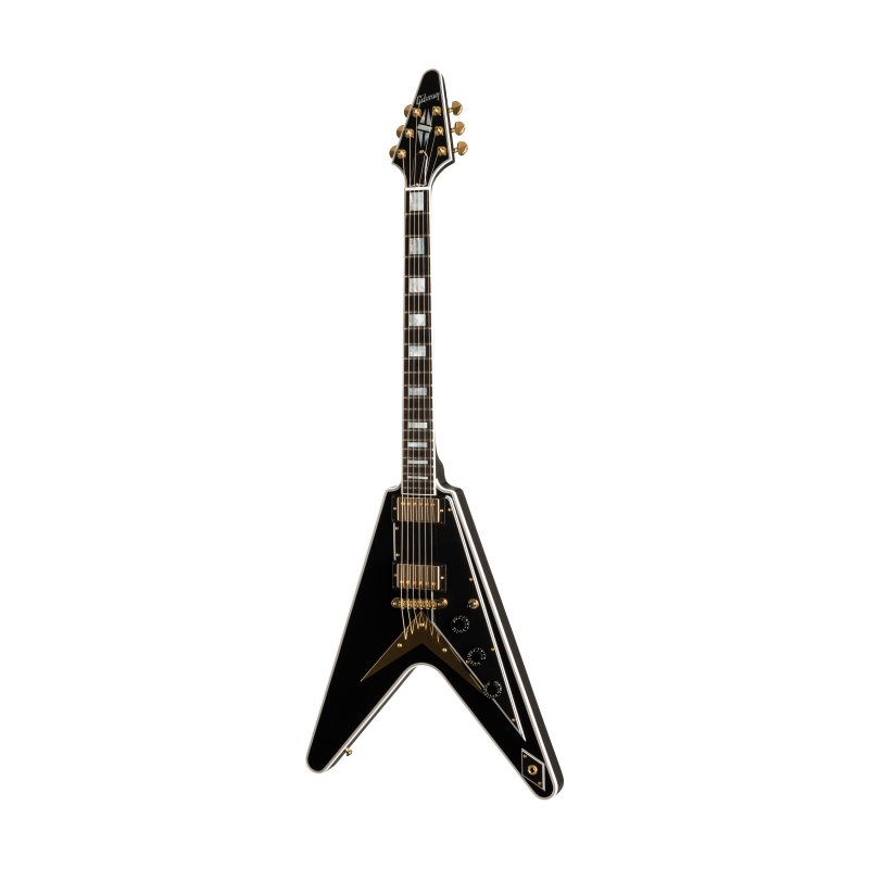 Gibson Custom Flying V Custom w/ Ebony Fingerboard Gloss Ebony CSFVCEBGH1E