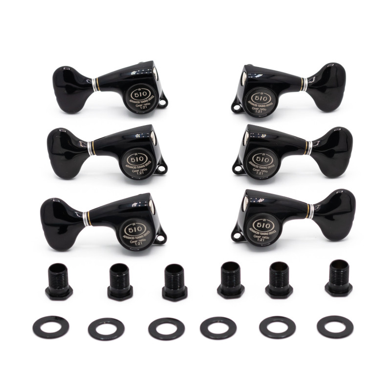 Gotoh SGL510Z-L5-LRB Meccaniche Standard 3L+3R Black Set di meccaniche 3+3 per chitarra elettrica