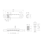 Gotoh GE101Z-C Stop Tailpiece 6 Corde Chrome Stop Tailpiece 6 Corde Chrome