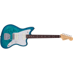 Fender 2024 Collection, Made in Japan Hybrid II Jazzmaster®, Rosewood Fingerboard, Quilt Aquamarine