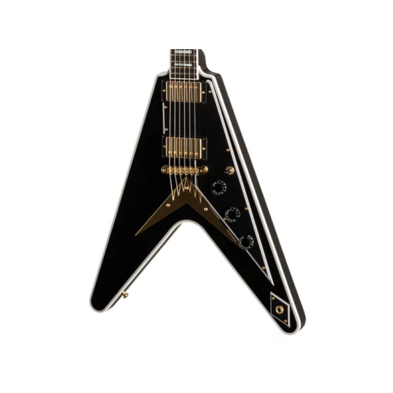 Gibson Custom Flying V Custom w/ Ebony Fingerboard Gloss Ebony CSFVCEBGH1E