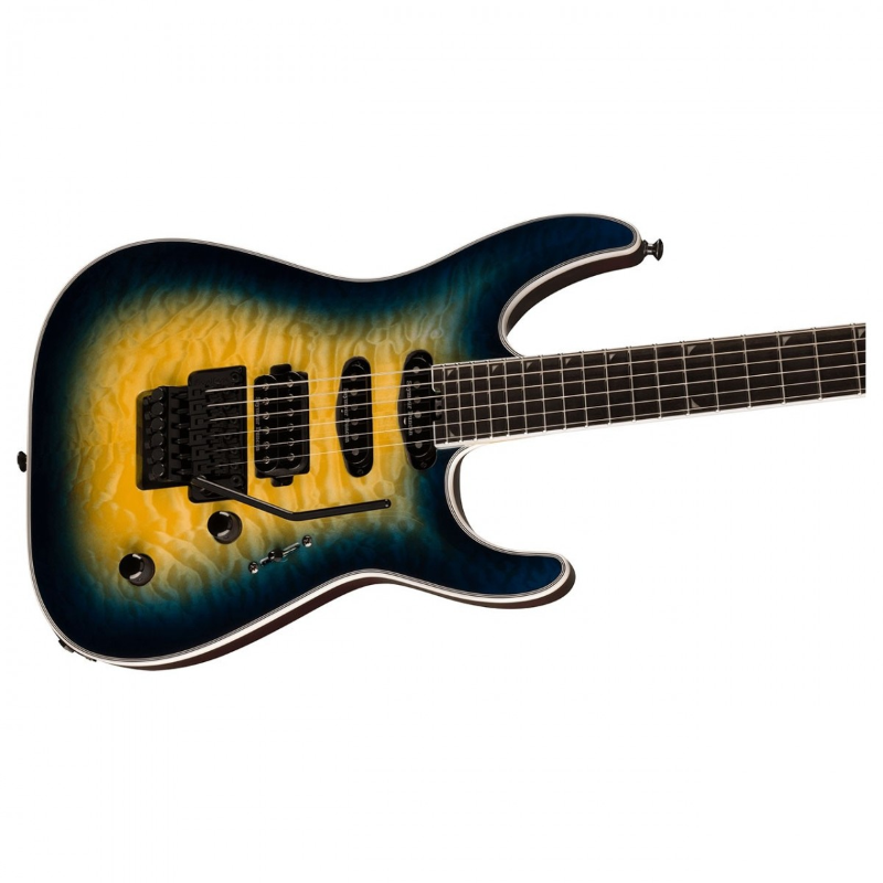 Jackson Pro Plus Series Soloist™ SLA3Q, Ebony Fingerboard, Amber Blue Burst