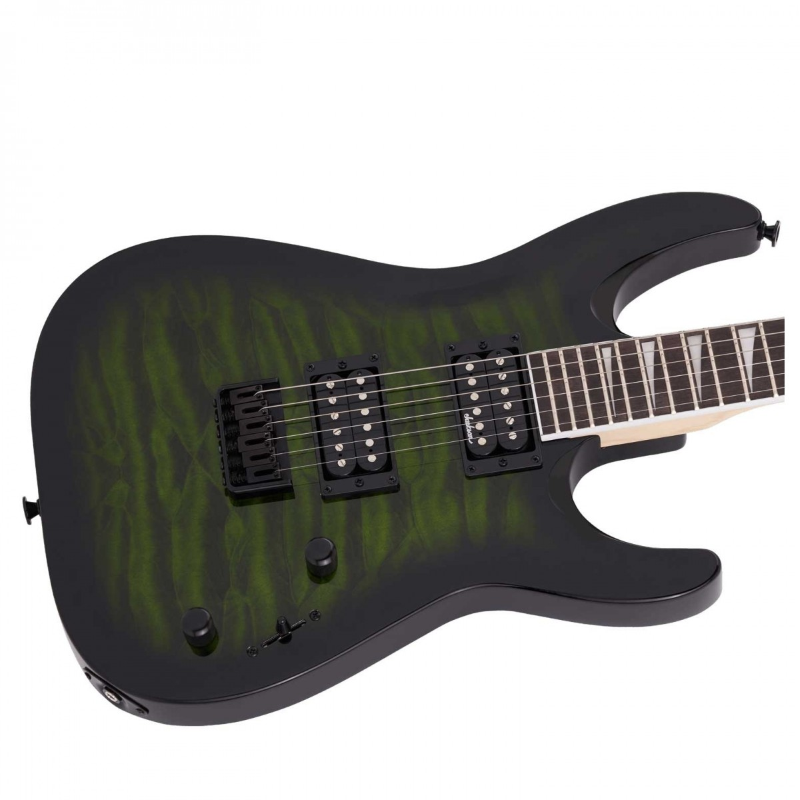 Jackson JS Series Dinky™ Arch Top JS32Q DKA HT, Amaranth Fingerboard, Transparent Green Burst
