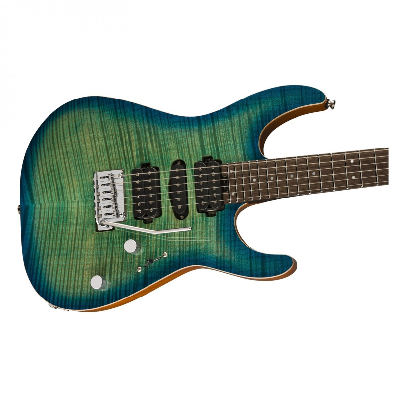 Charvel MJ DK24 HSH 2PT W Mahogany with Flame Maple, Wenge Fingerboard, Caribbean Burst