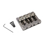 Fender® HiMass™ String-Through 4-String Bass Bridge Assembly With Brass Saddles, Black Chrome