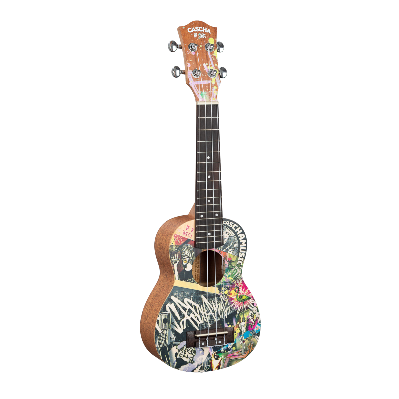 Cascha HH-2600 Soprano Ukulele Urban (incl. Bag padded, 3 Picks)