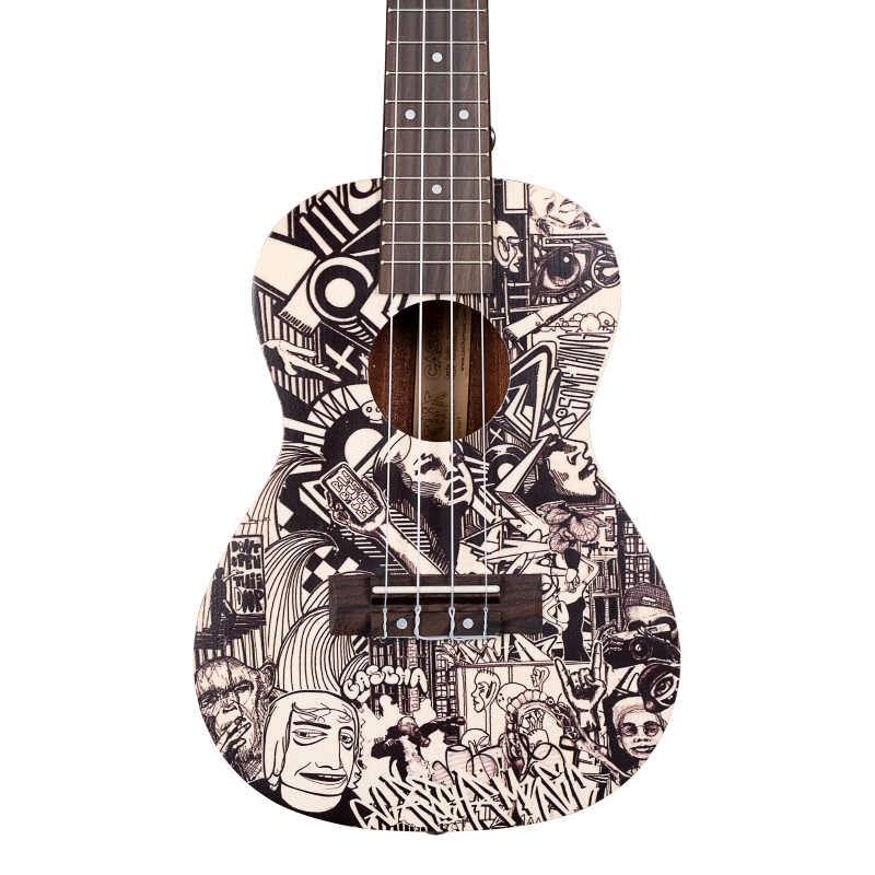 Cascha HH-2605 Concert Ukulele Art Series Sketch