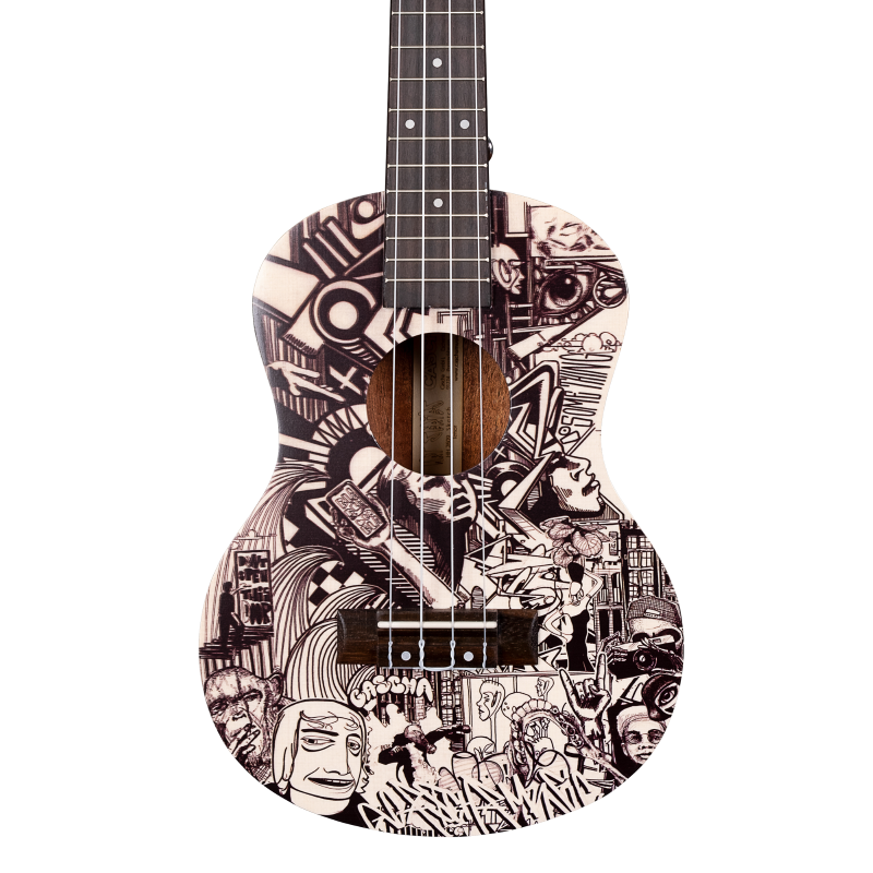Cascha HH-2609 Tenor Ukulele Art Series Sketch