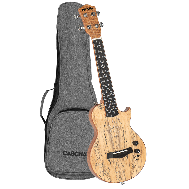 Cascha CUCE100 Electric Concert Ukulele Solidbody Maple
