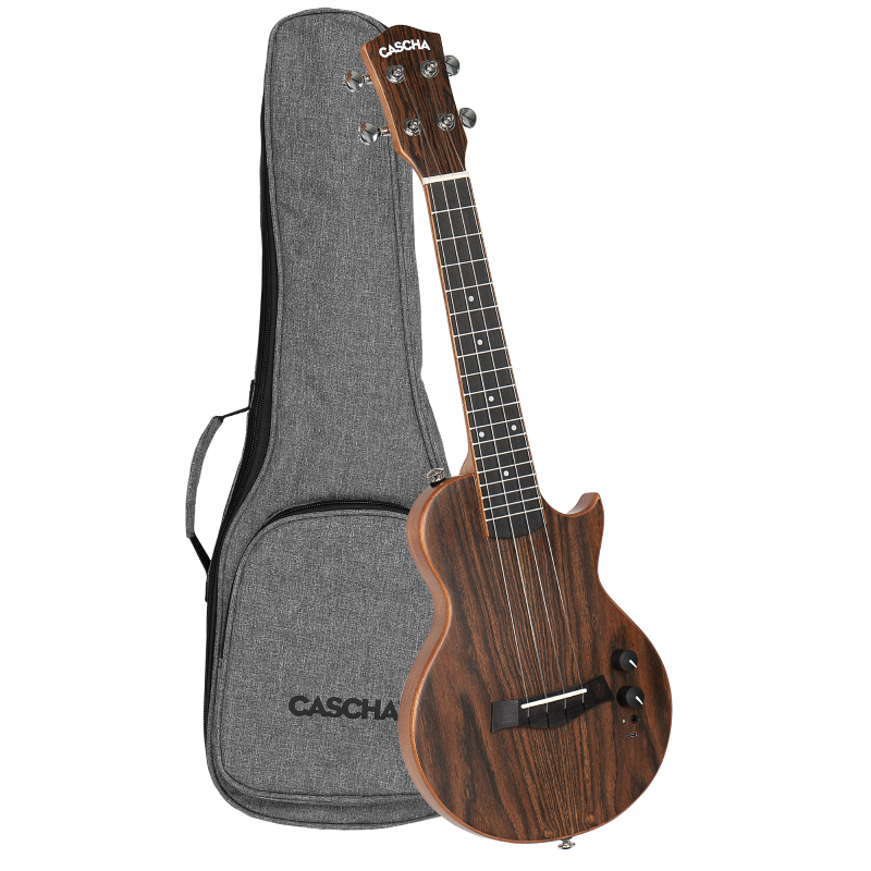 Cascha CUCE110 Electric Concert Ukulele Solidbody Bocote